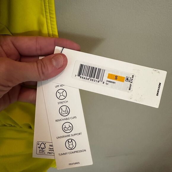 NWT DKNY Ruffle Plunge Underwire Tummy Control One-Piece Swimsuit - Picture 6 of 8